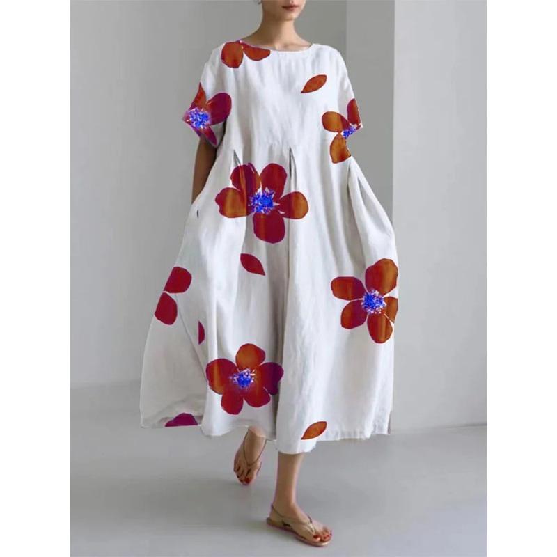 BITCED Fashion Summer Spring Short Sleeve O-Neck Casual Dresses