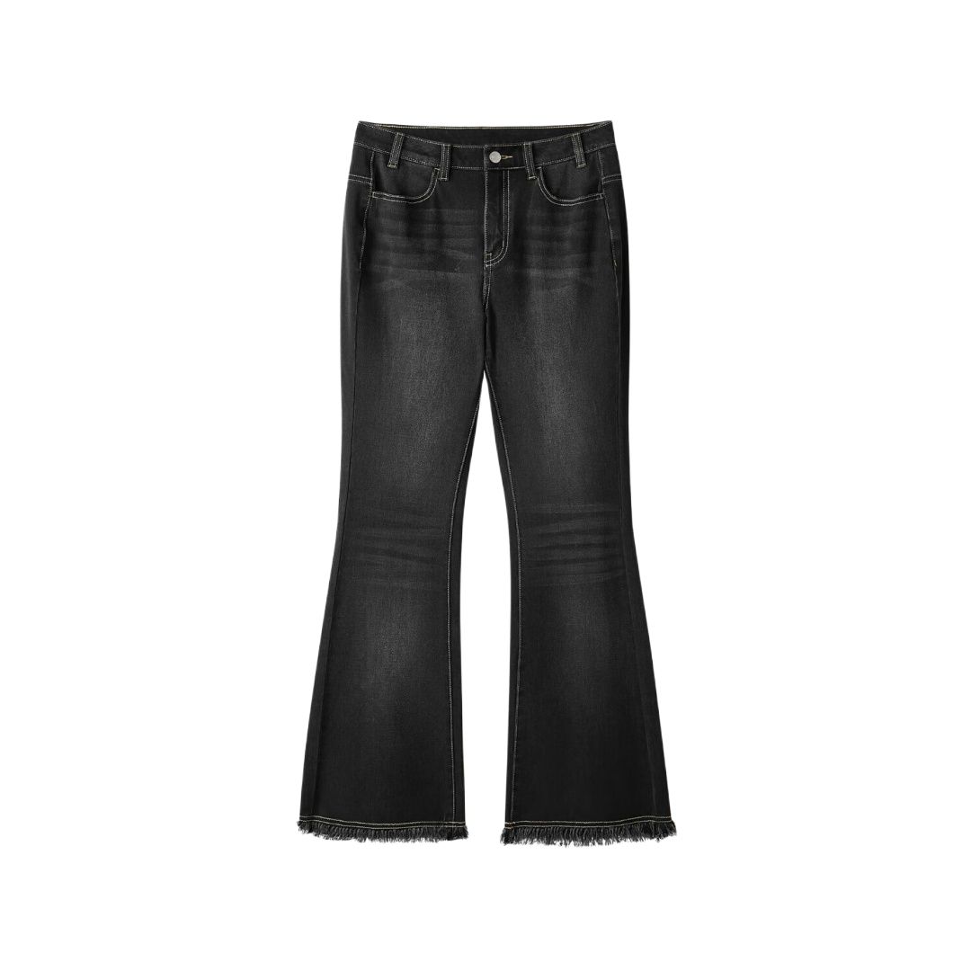 Skechers FW25 Sports Casual Breathable Flared Warm Denim Pants Women bottoms L424W117-000G M