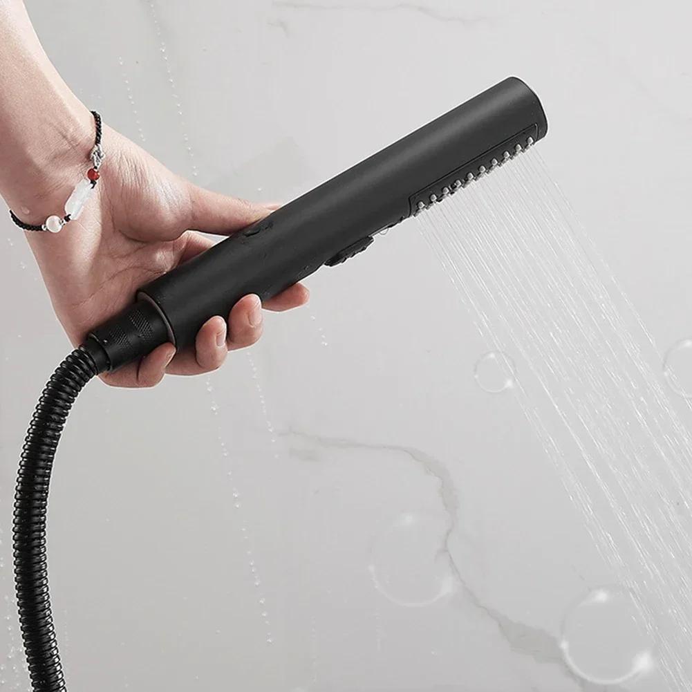 Bathroom Fixture Black Handheld Shower Resistance To Erosion User-Friendly Design Comfortable Bathing Experience