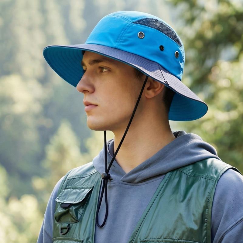 Zealous Sole Men's Yellow Upf50+ Waterproof Sun Hat Wo Wide Brim Bucket Hat Quick Dry Breathable Boonie Hat Outdoor Fishing Hiking Safari Caps