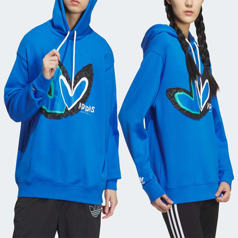 Adidas Originals Clover Special Edition Love Logo Hoodie Unisex Tops Blue IK8650
