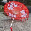 1PC Umbrella 70/82CM Oil Paper for Women Girl Performance Photo Props Antique Umbrella Parasol Satin Cloth Tassel