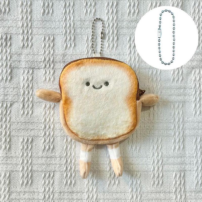 Kawaii toast plyšová mince peněženka kreativní roztomilý chléb mince pouzdro mini peněženka držák na karty klíčenka sluchátka tašky přívěsek