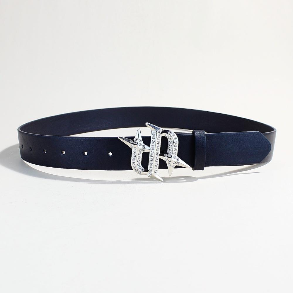 Belt American Rivet Punk Rock Rhinestone Buckle Personality Belt Subculture Black Belt