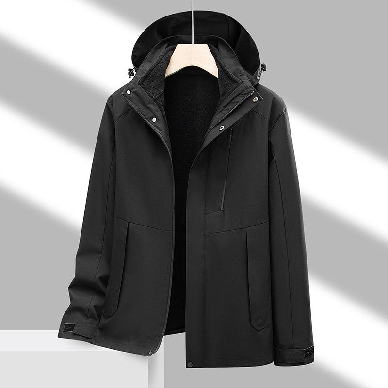 

Autumn & Winter Windproof 3-in-1 Jacket Set for Couples – Detachable, Waterproof, Men s & Women s Mountaineering Clothing XL