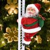 Christmas Decoration Electric Climbing Santa Claus Toy Animated Ladder Santa Ornament Kid Holiday Gift Display Window Decoration