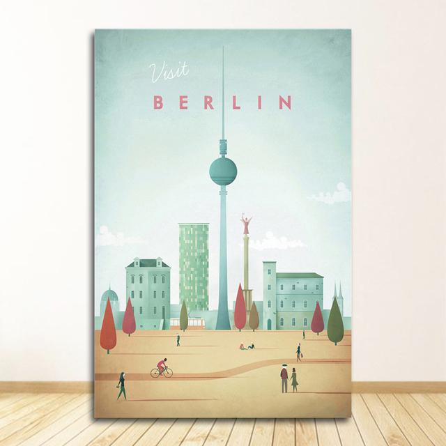 

Художественные Настенные Панно Декор Образы Плакат Нью-Йорк Берлин японское Искусство Минималистский Путешествие Город Плакат Печать Живопись Холст Без Рамки 21*30cm