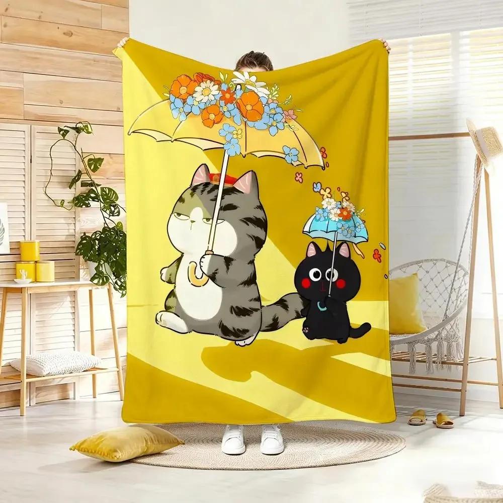 Animal Cartoon J-JijiS Throw Lightweight Flannel Blanket Soft Skin-friendly for Summer Cooling