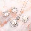 Douyin Live Broadcast Imitation Fritillary Pearl Colored Treasure Set Ring Stud Earrings Necklace New Pearl Girl