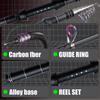 Portable Carbon Lure Rod Set with Fishing Gear Bag & Landing Net for Long Cast