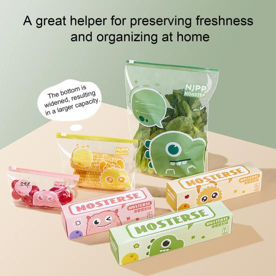 Fruit Vegetable Freezer Bag Zipper Closure Large Capacity BPA Free Leakproof Reusable Food Storage Bag