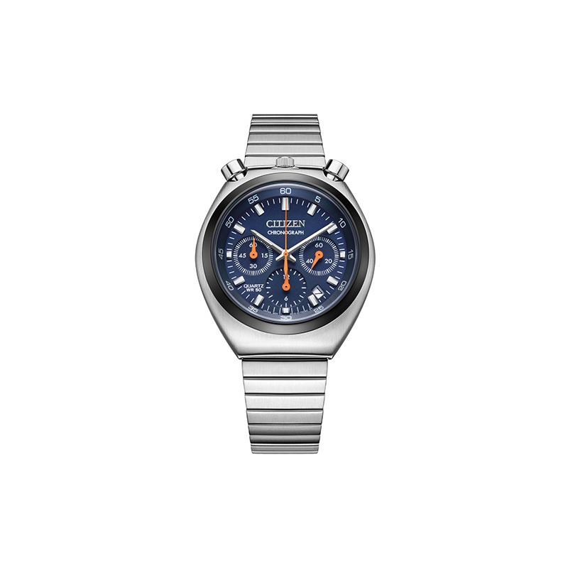 CITIZEN classic replica multi-function chronograph commuting Quartz Steel Strap men s watch blue dial AN3660-81L синий