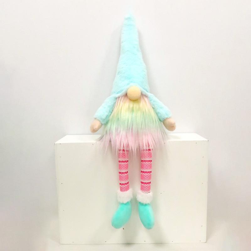 Telescopic long-legged plush doll creative Christmas ornament ornament cartoon Santa Claus shape fabric doll