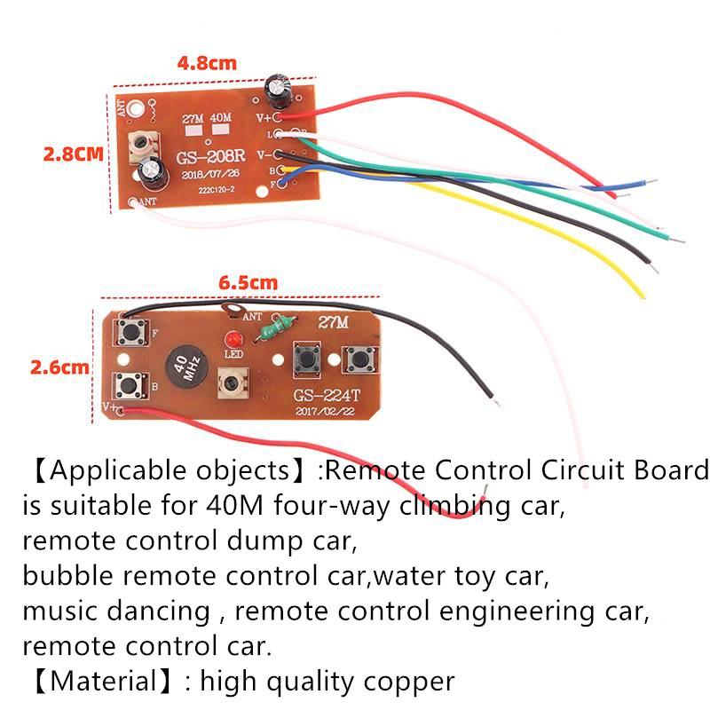 High Quality 4CH RC Remote Control 27MHz Circuit PCB Transmitter Receiver Board For RC Car Remote Control Toys Parts