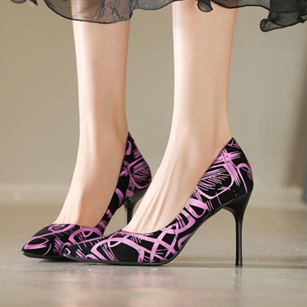 Móda Nové Letní Sexy Špičaté Graffiti Lodičky Tenké Dámské Vysoké Podpatky Gladiátorky Párty Šaty Luxusní Dámské Boty Svatební Boty Nevěsta