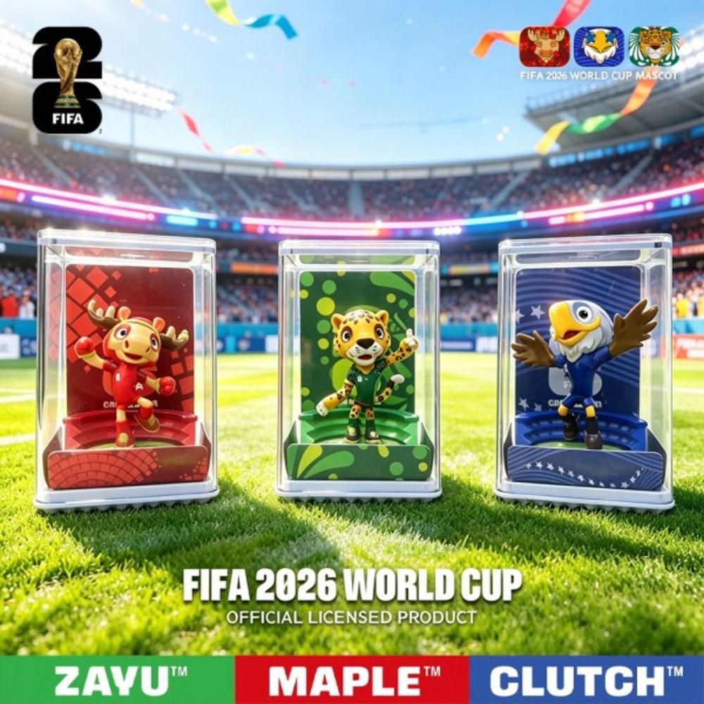 FIFA Official Licensed 2026 World Cup Mascot 3-Piece Collectible Set Fan Souvenir Maple & Freedom Clutch / 6cm / 2.36 inches - Resin
