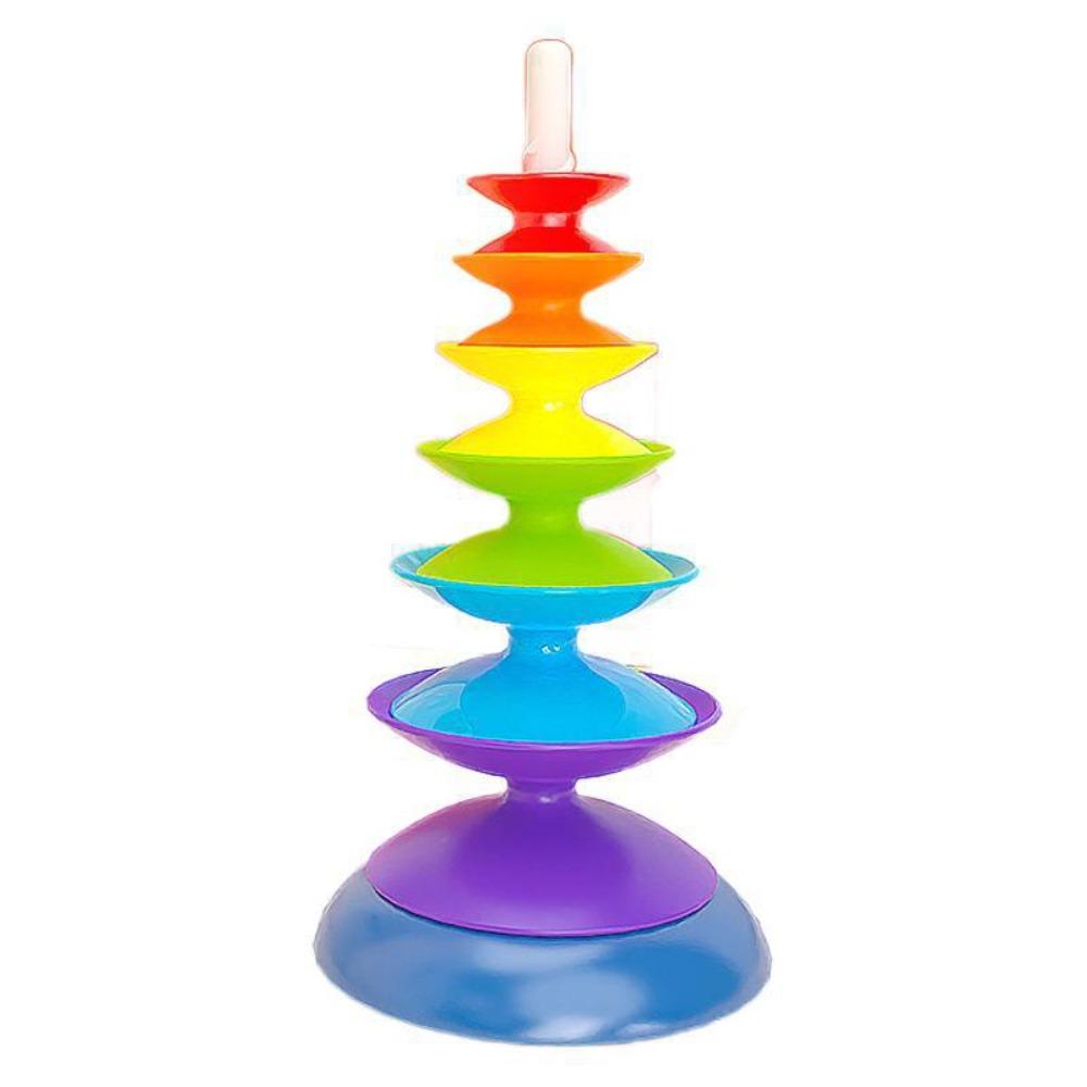 Rotating Rainbow Stacking Toys Ferrule Stacking Blocks Baby Toy  Color Size Cognition