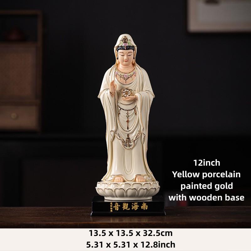 12in Guanyin Bodhisattva Buddha Statues Ceramic Statues Avalokitesvara Buddha God HOME Shrine Altar FENG SHUI Statue Home Decor