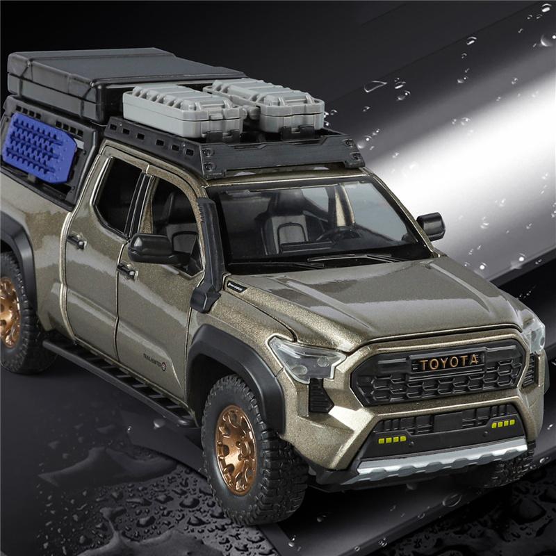 D1-Travel Version 1/24 TOYOTA Tacoma Alloy Pickup Car Model Diecast Metal Off-Road Vehicles Car Model Sound and Light Kids Toy Gift
