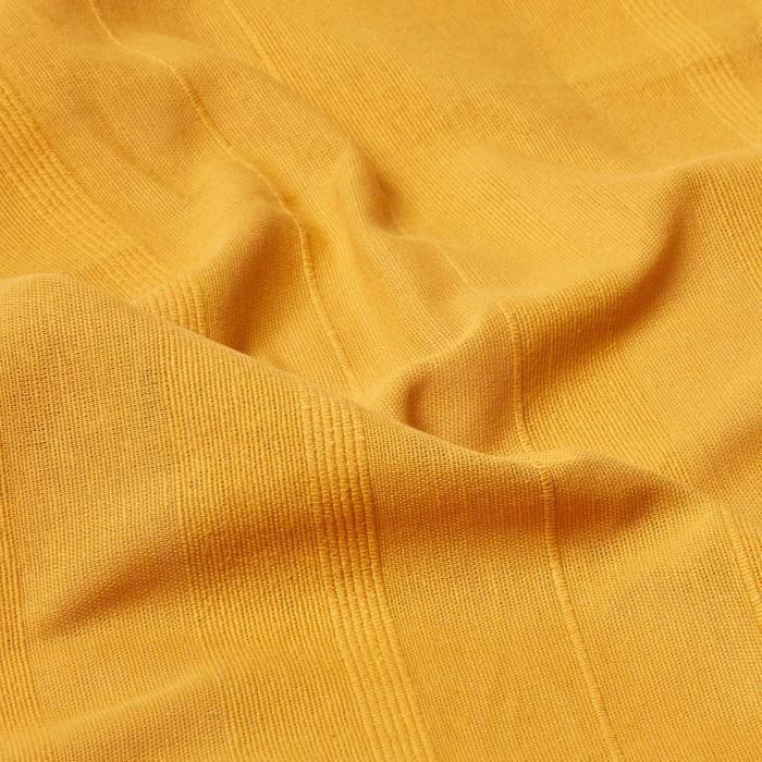 Jeté de lit ou de canapé - HOMESCAPES - Rajput - Jaune moutarde - 225 x 255 cm - 100% coton