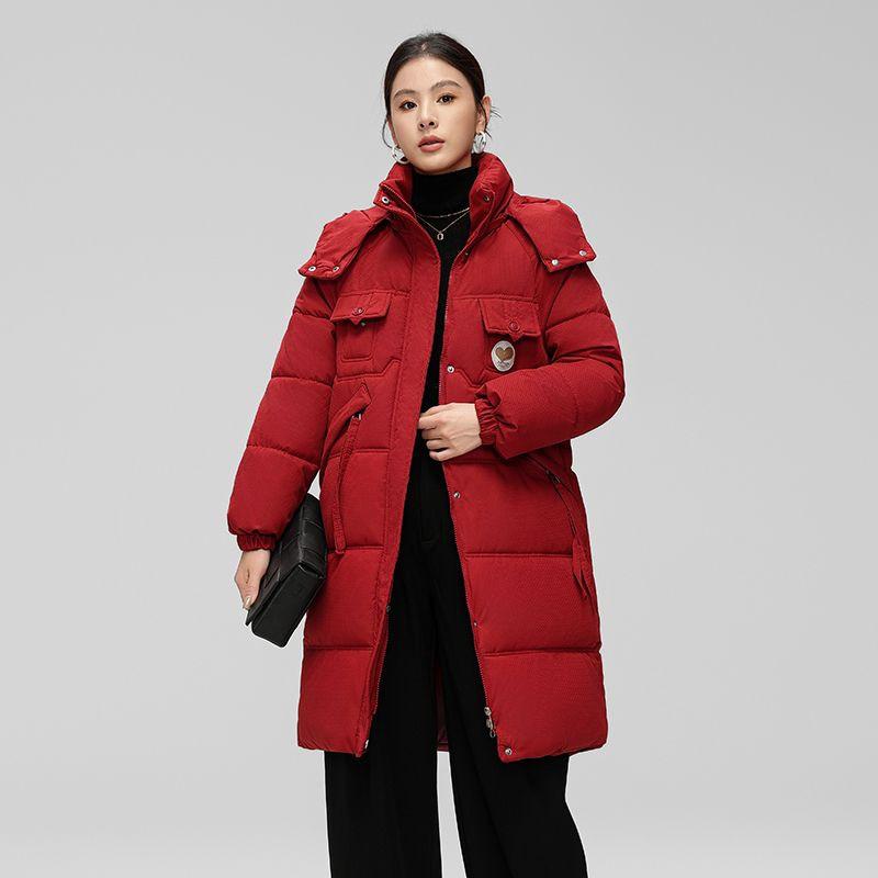Down Jacket Women's New Winter Fashion Slim Thickening Slimming Warm Cotton Jacket Women's Mid-length