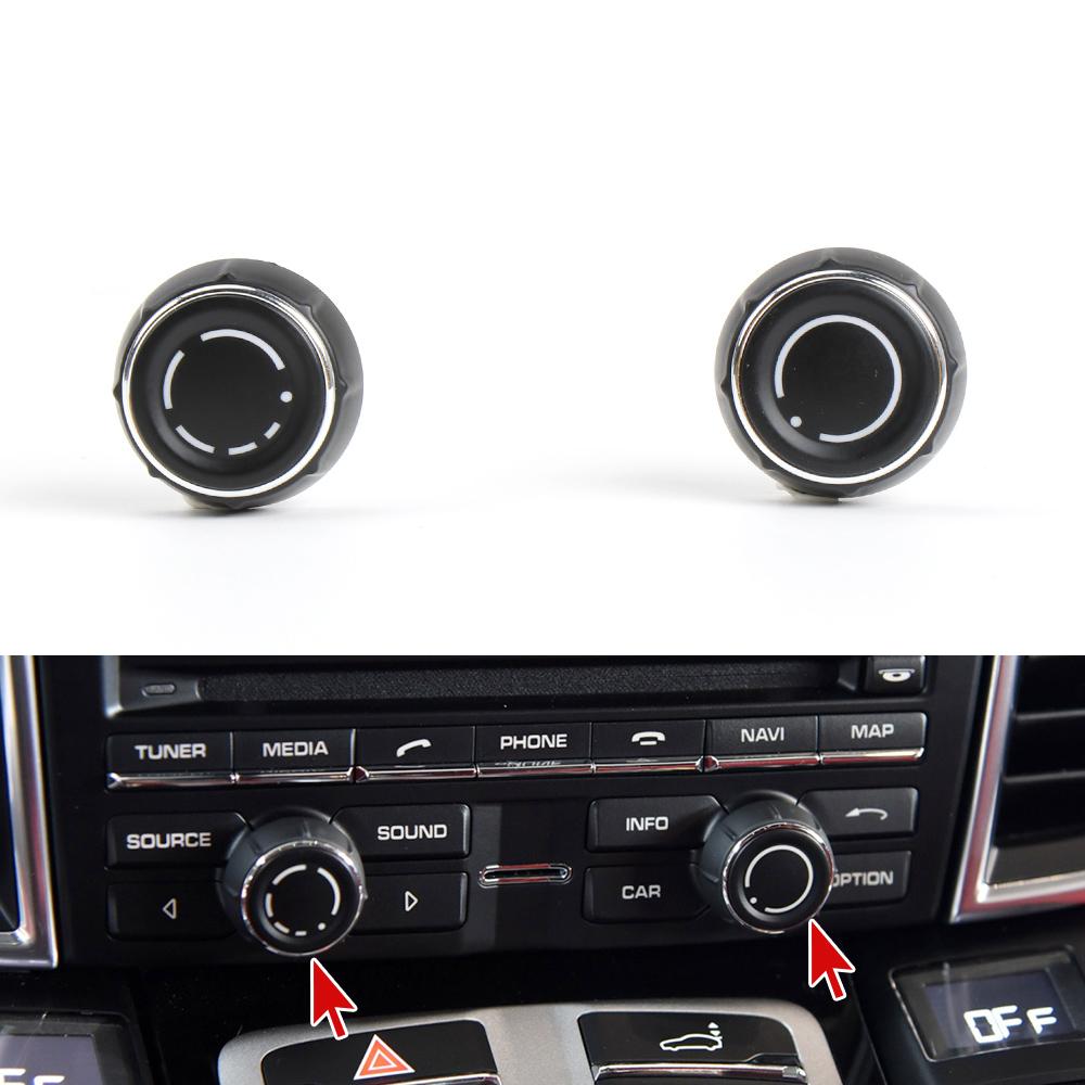 For Porsche Cayenne Panamera Macan Car Center Console Audio Volume Knob Cover CD Control Switch Button For 911 718 918 Boxster