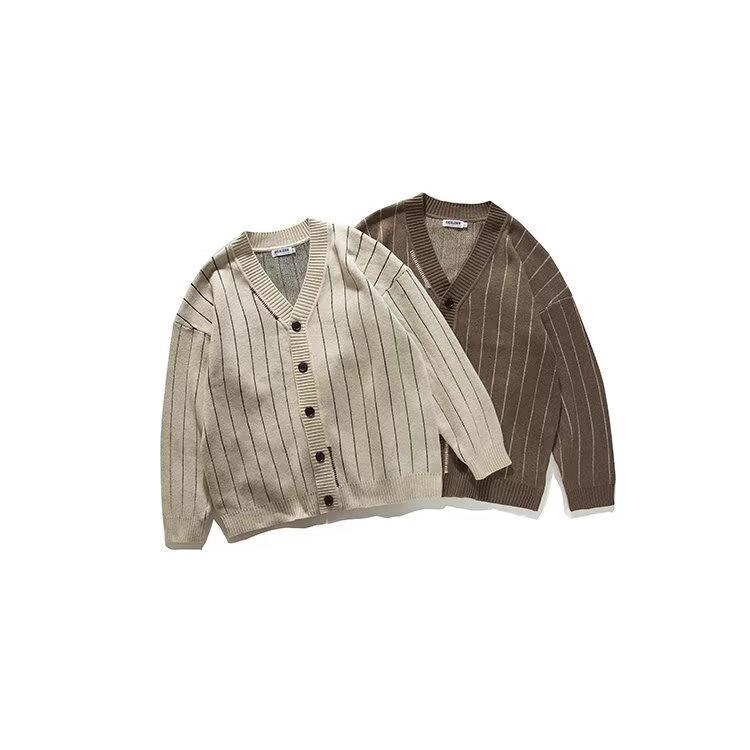 Unisex Japanischer Retro V-Ausschnitt Wollcardigan - Warm, Einfarbig, Knopfleiste Pullover