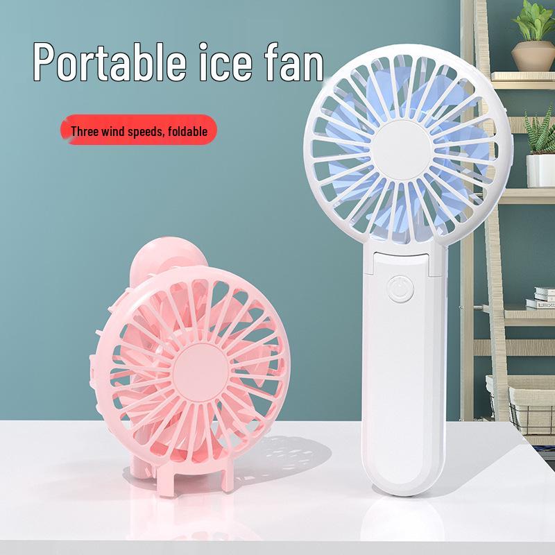 Customizable Logo Portable USB Folding Neck Hanging Fan - Compact Student Gift