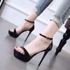 Fashion Summer Fashion Sandals for Women Rhinestone Cross Belt 12CM Stiletto Sandales Sexy Open Toe Platform High Heels Party Sandalias