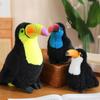 Simulated Toucan Plush Toy Lovely Cartoon Fluffy Soft Bird Cute Realistic Stuffed Animal Doll Birthday Gift Kawaii Home Decor