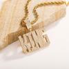 Jinao Hip Hop Zircon Letter Pendant Necklace - Trendy European & American Design, Customizable with 26 Letters for Couples