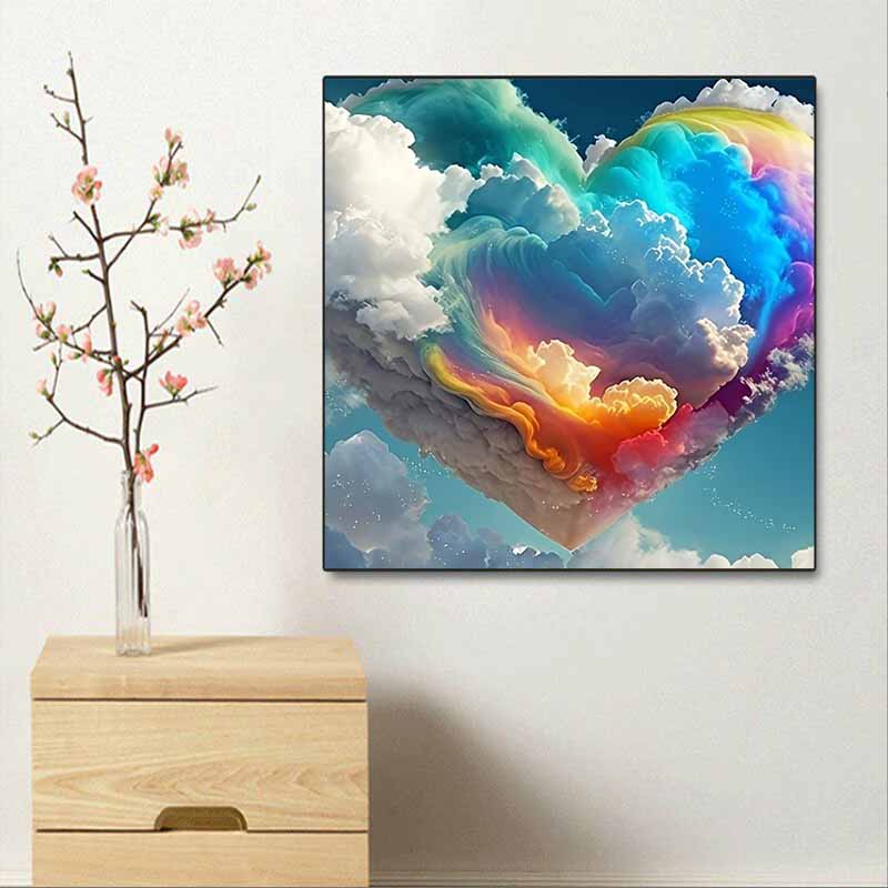 New Arrival 5D DIY Full Circle Diamond Painting "Colorful Clouds of Love" Embroidery Cross Stitch Home Decor Gift