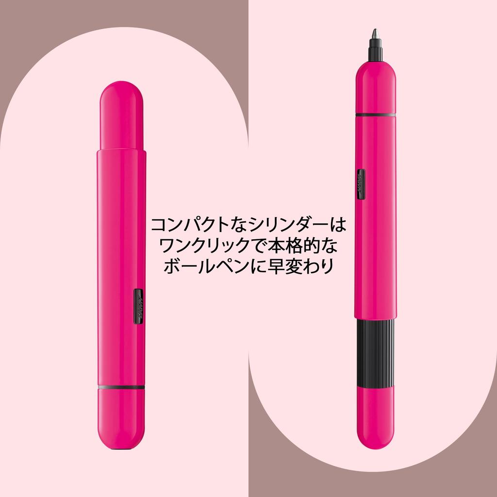 Lamy Pico Neon Pink Ballpoint Pen Innovative Pocket Ballpoint Pen Full Size Pen In One Click Metal Body Line Width M Compact Refill Black LAMY M 22