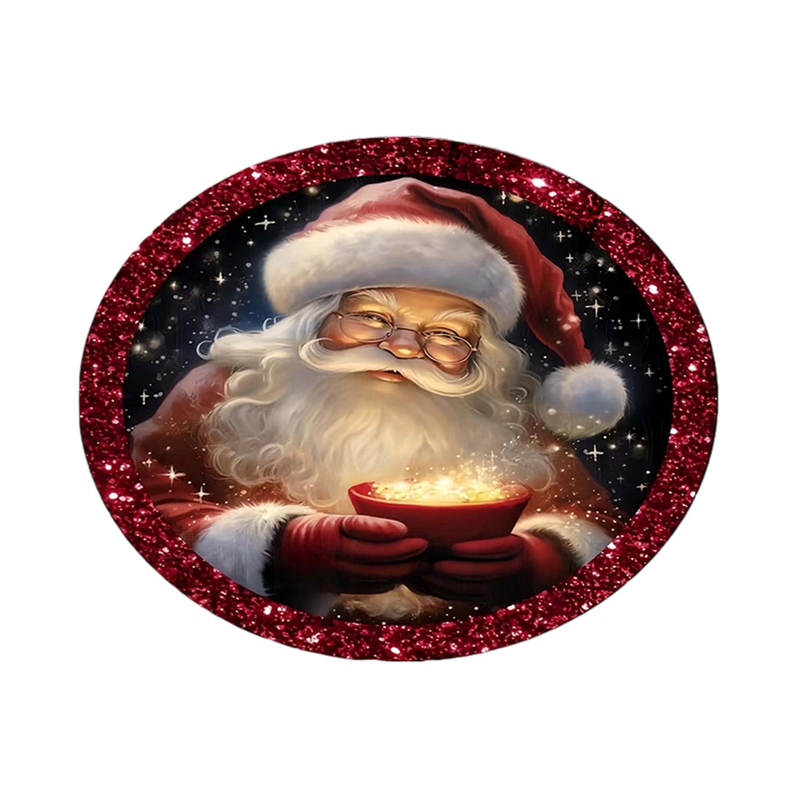 

Christmas Holiday Decoration Round Home Carpet Floor Mat One Size