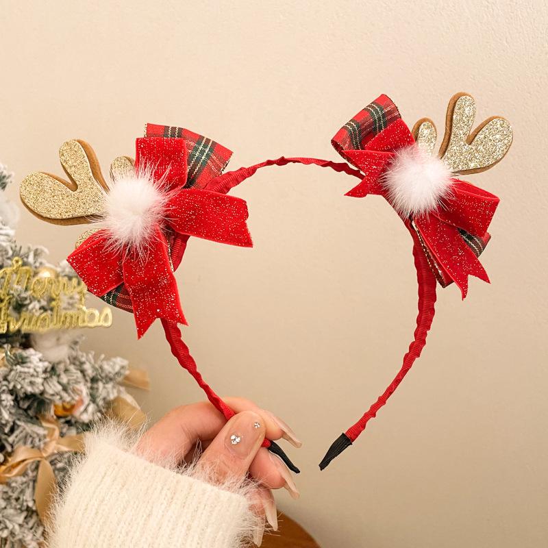 Children's Christmas Reindeer Headband - Cute Holiday Hair Accessory for Photos