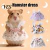 Easy Wear Hamster Outfit Cute Dress, Sweet Floral Heart Fruit Prints, Lace Trim Pet Dress Style with Bow, Small Animals for Squirrel Gerbil