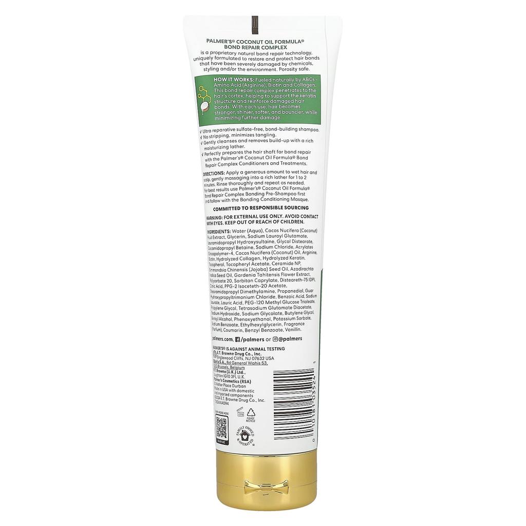 Palmer's Coconut Oil Formula® with Vitamin E, Bond Repair Complex, Bonding Shampoo, 250 Ml (8.5 Oz)