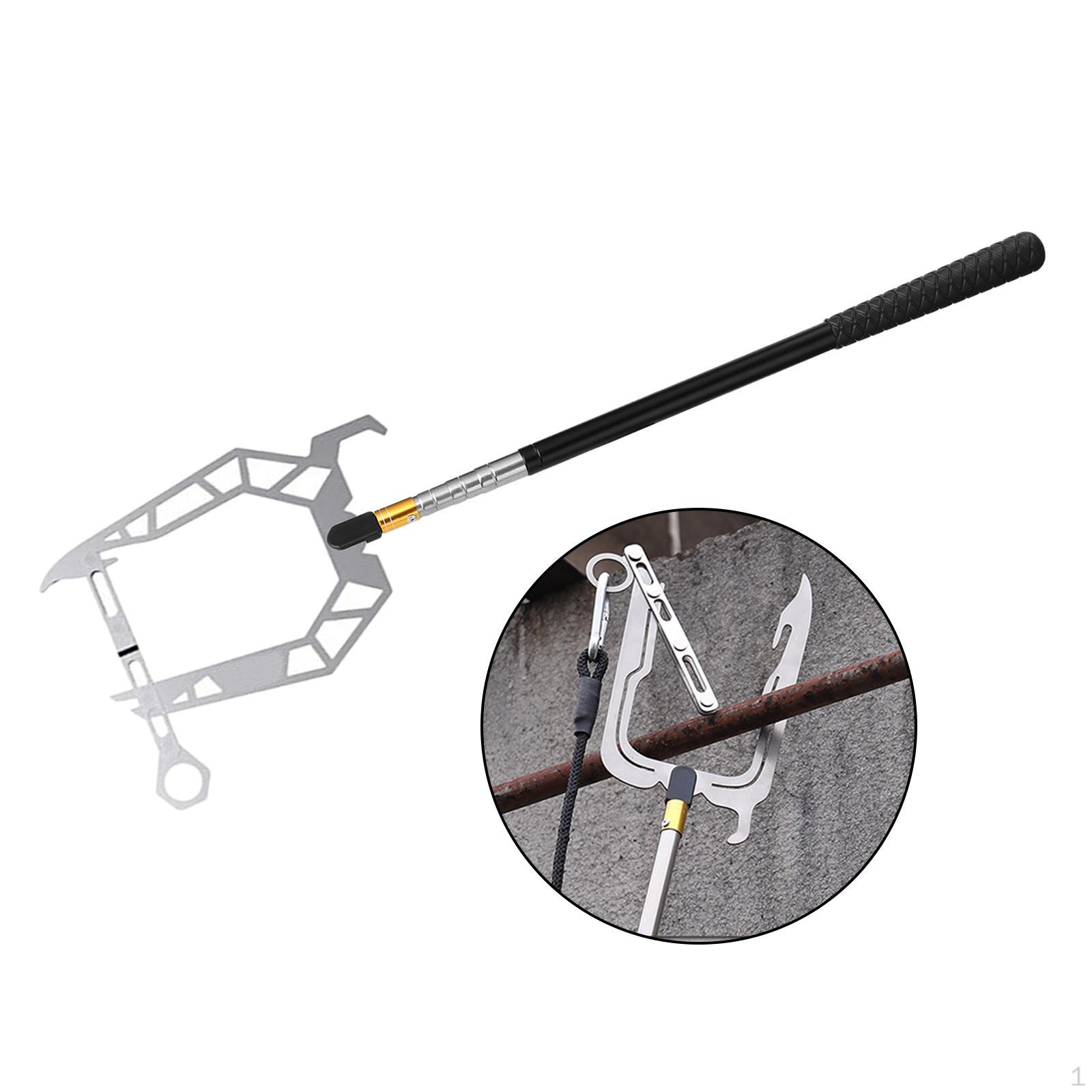 Телескопический крюк для лодки из нержавеющей стали, продергиватель для причала, рыболовный аксессуар B adapter with rod