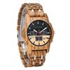 Wood Watch Multifunctional Luminous Calendar Chronograph 3-sub Dials Wooden Quartz Wristwatch Gift