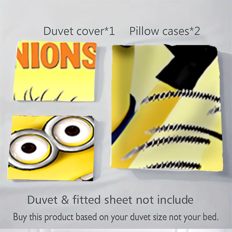 3Pcs Minions Movie Poster Bedding Sets For All Sizes New 3D Printed Bed Cover Comforter Duvet Cover Pillowcase Bedroom Decoration