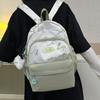 Solid color schoolbag for female junior high school students, high-value college style backpack for students, ink painting versatile backpack