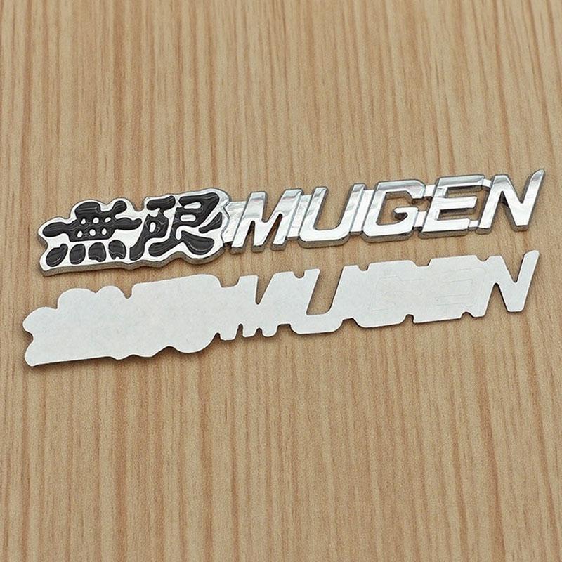 3D Metal Letters Mugen Emblem Car Front Grille Logo Rear Trunk Sticker Fender Side Badge for Auto Exterior Accessories