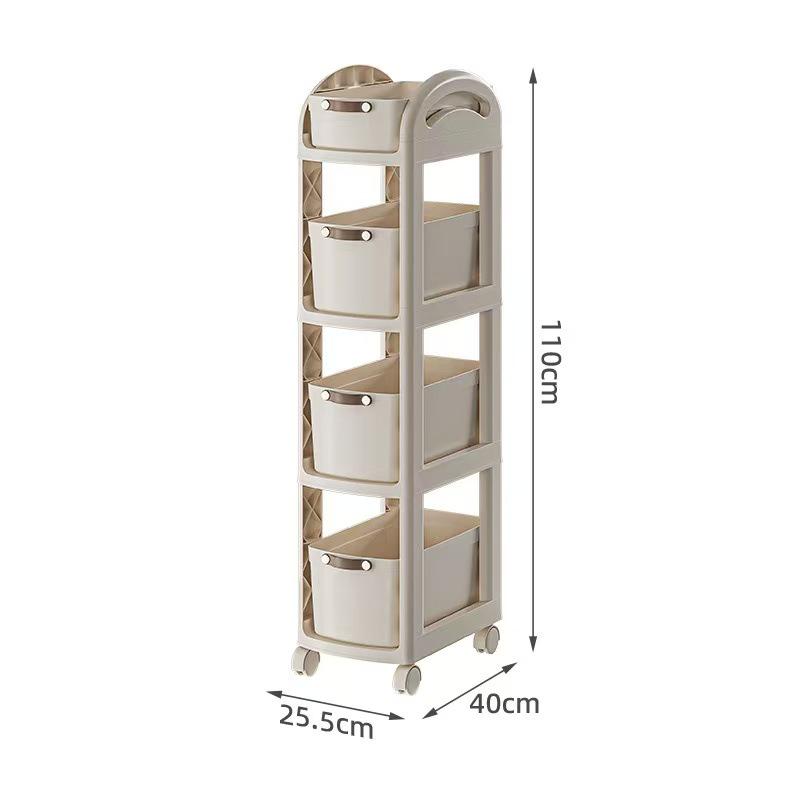 Mobile Under-Desk Storage Rack with Wheels - Backpack, Bookshelf, and Basket Organizer