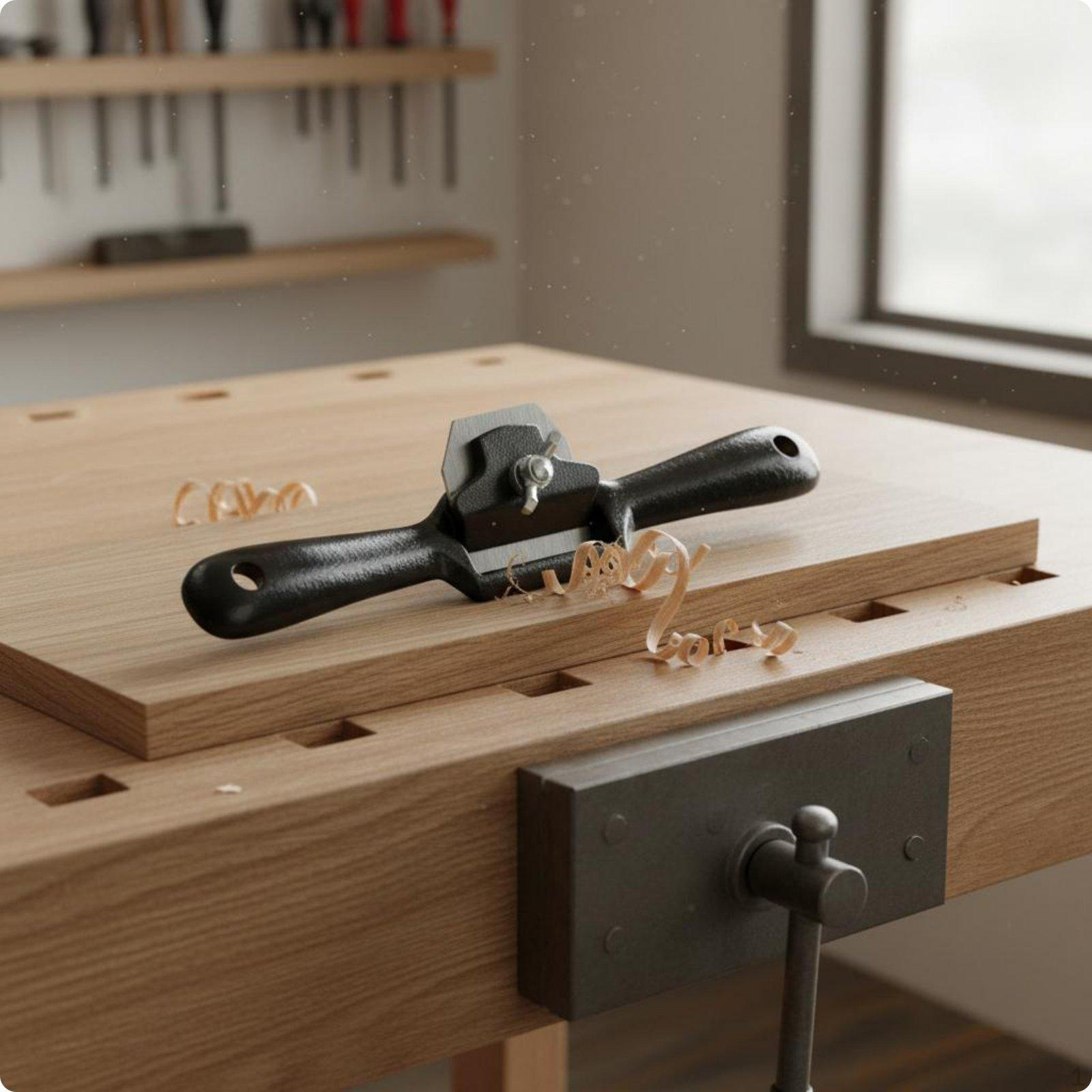 Manual Wood Planer HighSpeed Steel Spokeshave Ergonomic Handles Edge Trimming Plane for Woodworkers, 9 Inch Fixed Plane