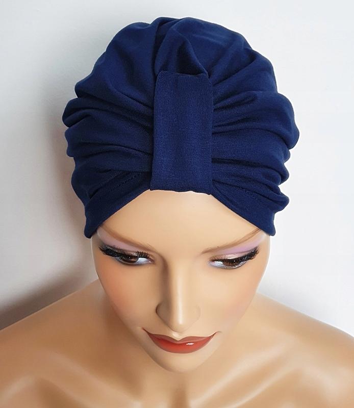 Navy Blue Women' Turban Emma 20 Bamboo Hat Even After Chemotherapy
