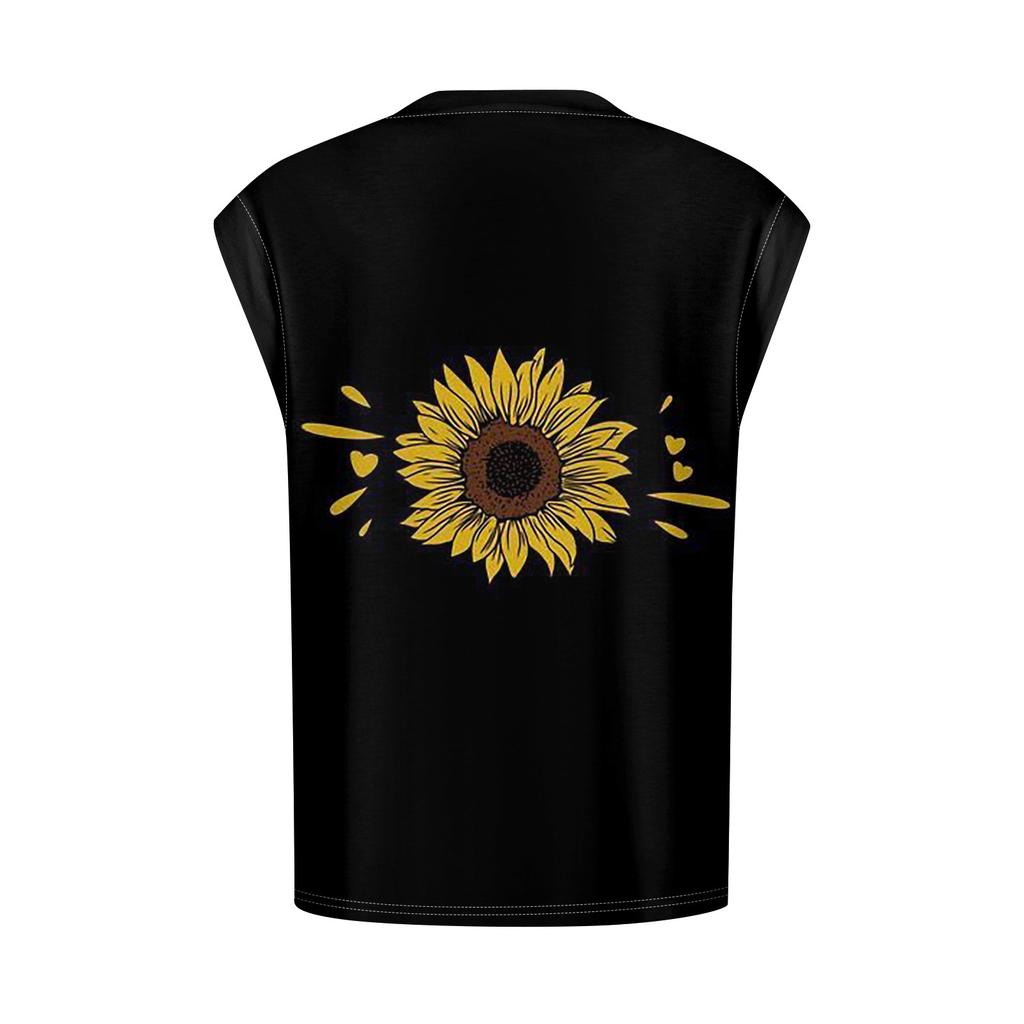 Women's Cap Sleeve Top Summer Printed Tank Top Basic T-Shirt Casual Loose