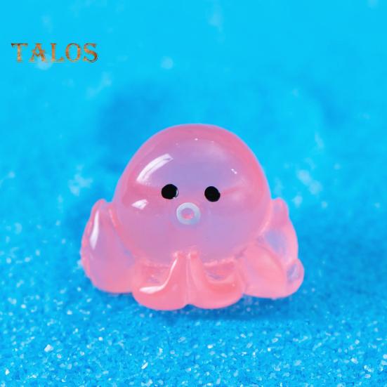 32 Stück Mini-Oktopus-Figuren, im Dunkeln leuchtend, Kunstharz, winzige Oktopus-Miniatur-Oktopus-Statuen für Feengärten, Aquarien, Heimwerkerarbeiten