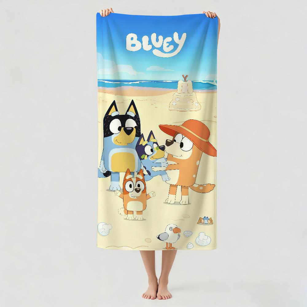 Cartoon cute B-Bluey Towel Drying Bath Towel Applicable To Light Swimming Camping Yoga Beach Out