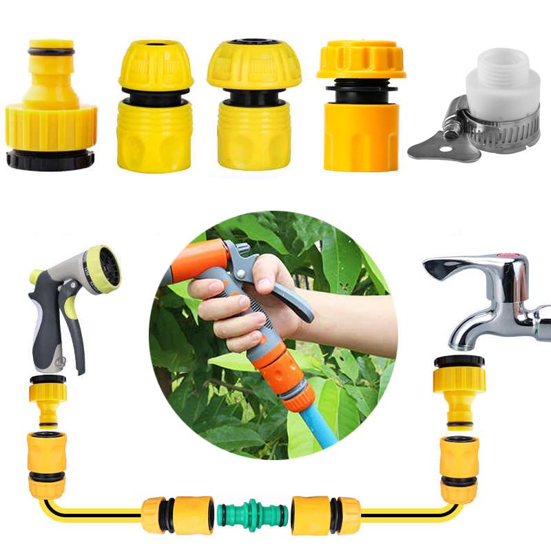 Garden Quick Hose Connector 1/2"3/4" Faucet Adapter Hose Coupling Joint Adapter Extender Set Hose Pipe Tube Irrigation Watering