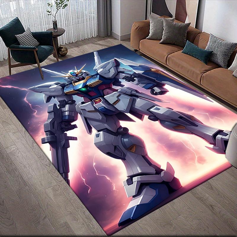 Mobile Suit Gundam Dark Square Area Rug, Non-Slip Floor Mat for Living Room, Perfect Gift for Gundam Fans.chl